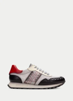 Sneakers loira preto-cinzento-vermelho