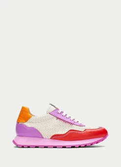 Sneakers loira vermelho-creme-violet