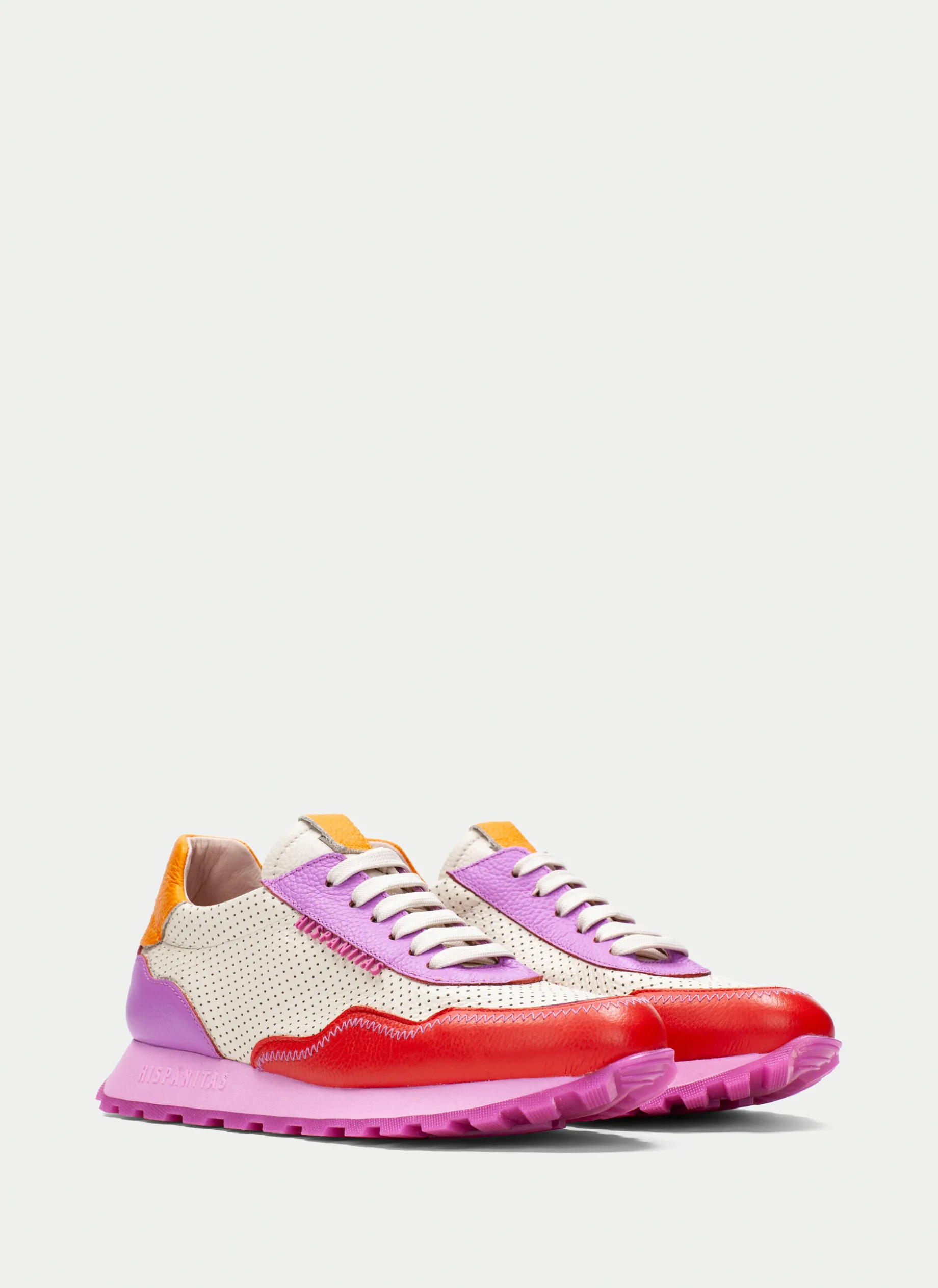 Sneakers loira vermelho-creme-violet