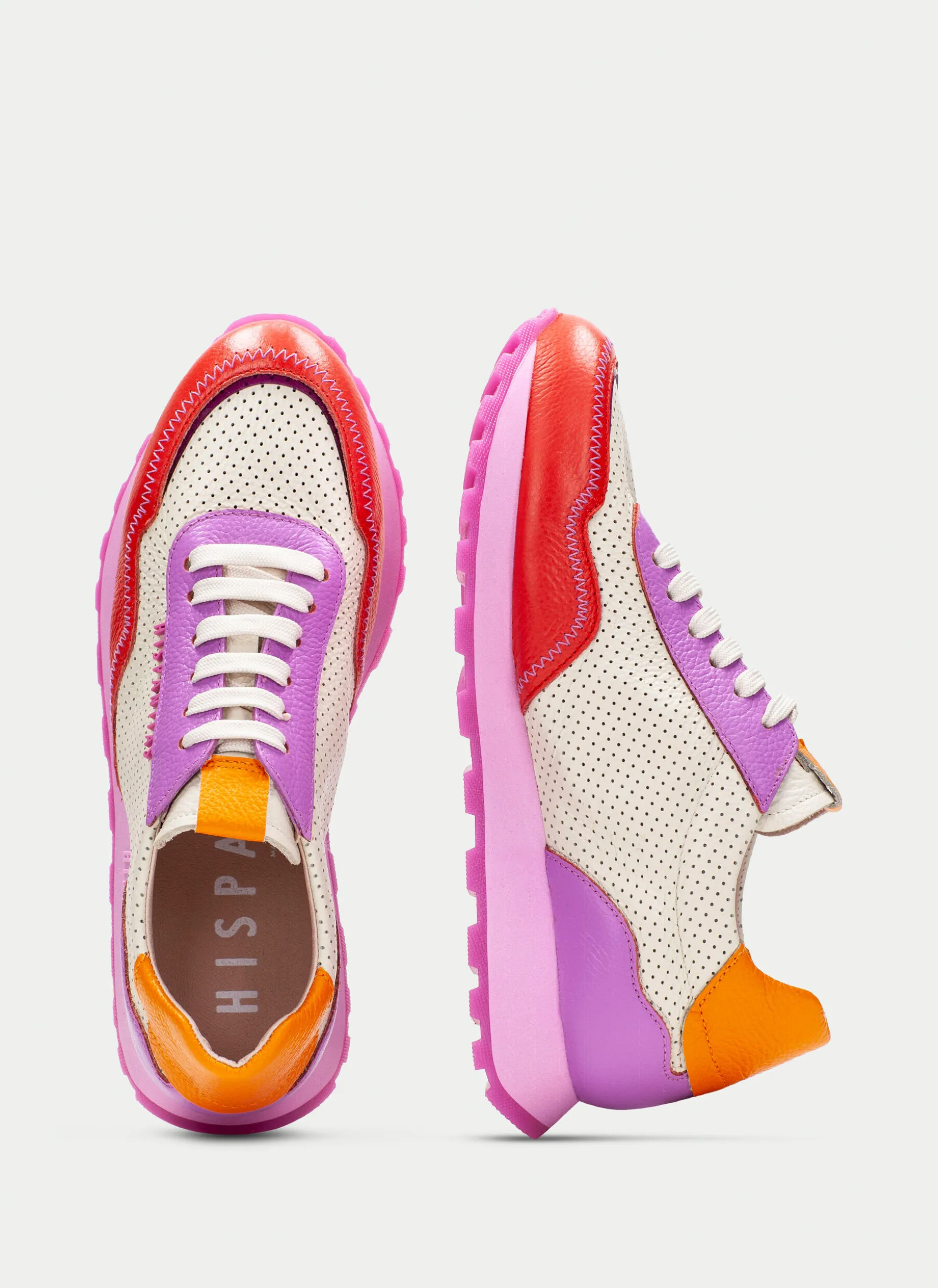 Sneakers loira vermelho-creme-violet