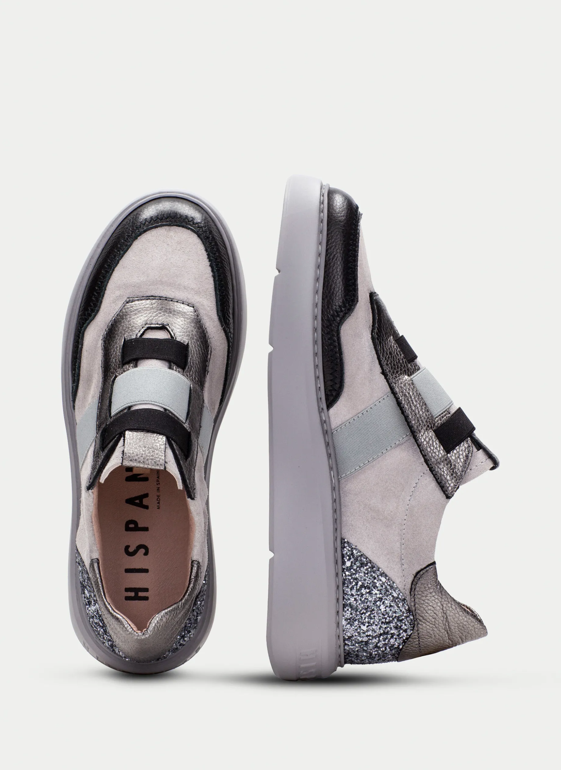 Sneakers oceania preto-cinzento-glitter