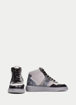 Sneakers oceania preto-cinzento-glitter