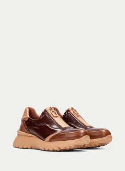 Sneakers polinesia couro-marrom