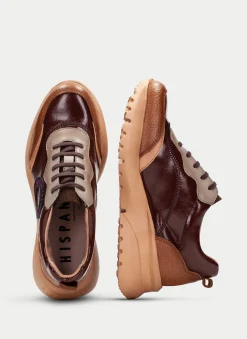Sneakers polinesia cuero-marron-taupe