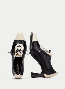 Zapatos Tacon ankara preto-milk